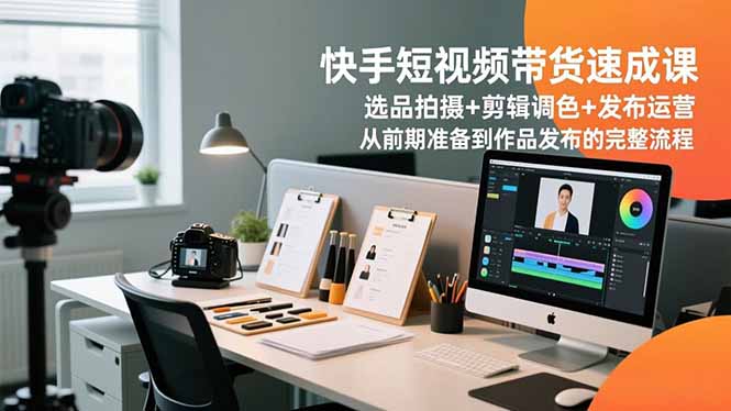 快手短视频带货速成课，选品拍摄+剪辑调色+发布运营，从前期准备到作品发布的完整流程-卿云社