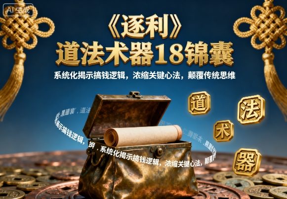 《逐利》道法术器18锦囊，系统化揭示搞钱逻辑，浓缩关键心法，颠覆传统思维(更新)-卿云社