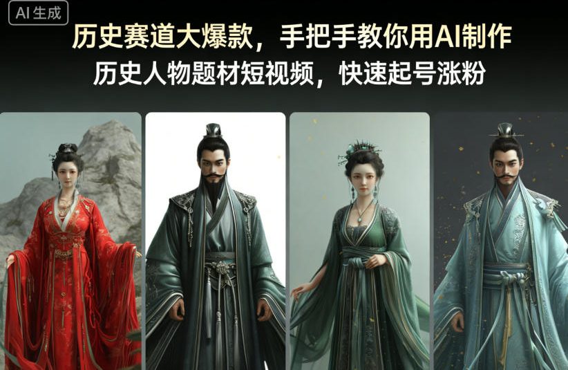 历史赛道大爆款，手把手教你用AI制作历史人物题材短视频，快速起号涨粉-卿云社