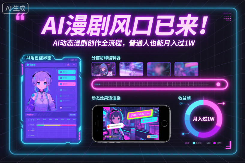 AI漫剧风口已来！AI动态漫剧创作全流程，普通人也能月入过1W-卿云社