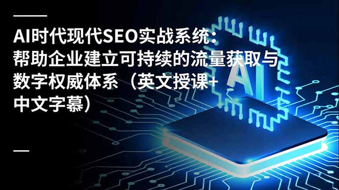 AI时代现代SEO实战系统：帮助企业建立可持续的流量获取与数字权威体系(英文授课+中文字幕-卿云社