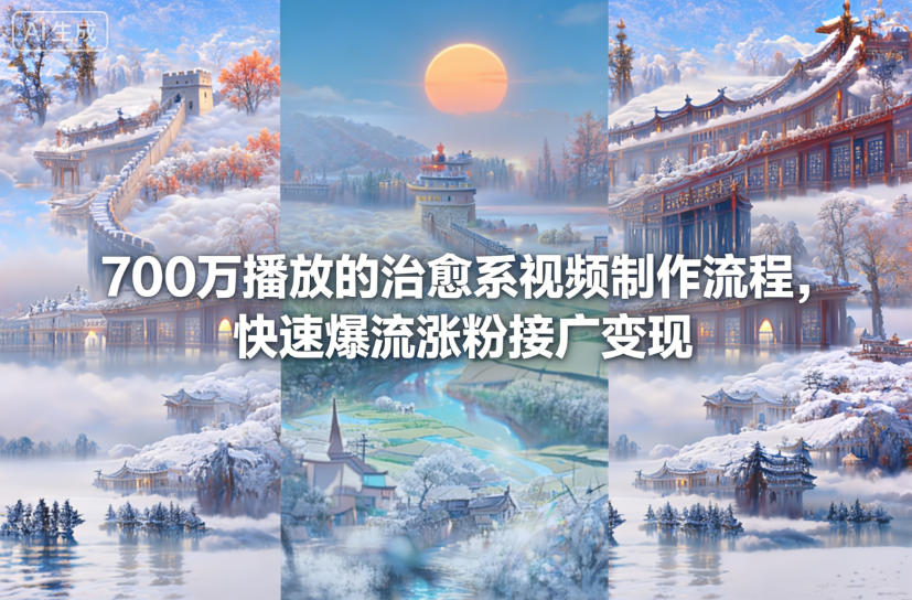 700万播放的治愈系视频制作流程，快速爆流涨粉接广变现-卿云社