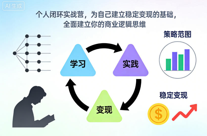 个人闭环实战营，为自己建立稳定变现的基础，全面建立你的商业逻辑思维-卿云社