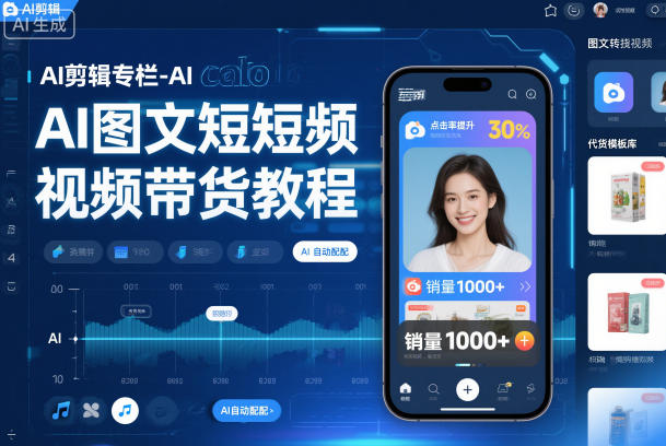 AI剪辑专栏-AI图文短视频带货教程-卿云社
