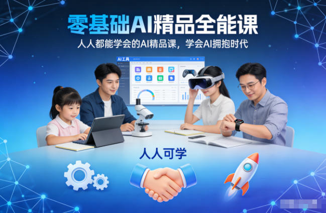 零基础AI精品全能课，人人都能学会的AI精品课，学会AI拥抱时代-卿云社