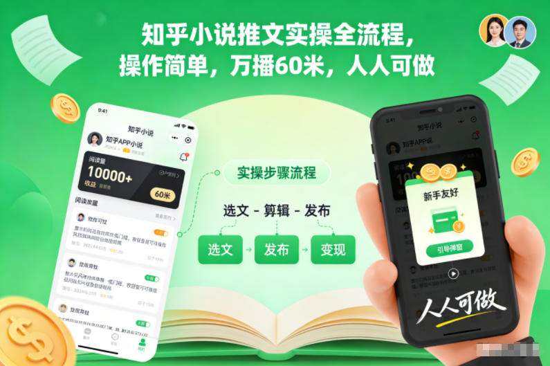 知乎小说推文实操全流程，操作简单，万播60米，人人可做-卿云社