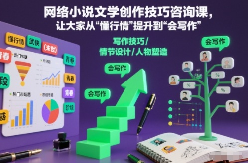 网络小说文学创作技巧咨询课，让大家从“懂行情”提升到”会写作”的高度-卿云社