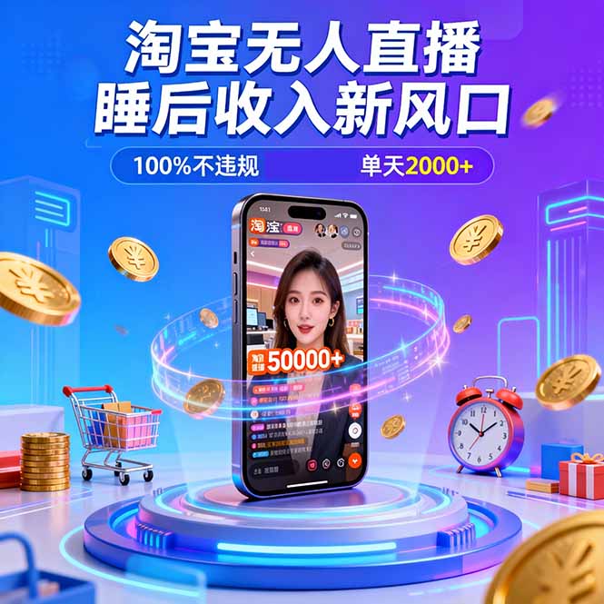 淘宝无人直播，不违规不封号，直播100小时卖了5万，年底旺季！-卿云社