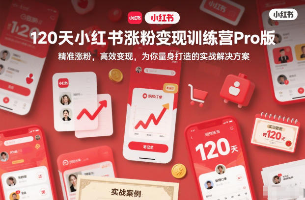 120天小红书涨粉变现训练营Pro版，​精准涨粉，高效变现​，为你量身打造的实战解决方案-卿云社