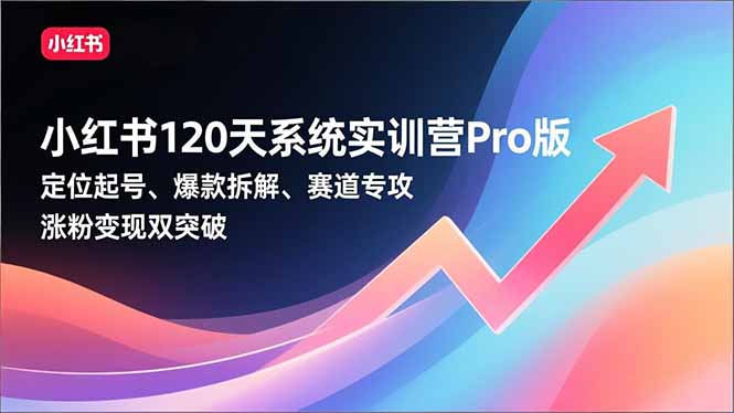 小红书120天系统实训营Pro版，定位起号、爆款拆解、赛道专攻，实现涨粉变现双突破-卿云社