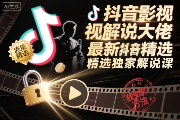 抖音影视解说大佬最新抖音进精选和独家方法，精选独家解说课(更新12月)-卿云社