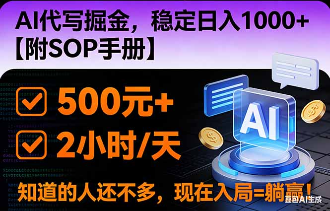 2026风口项目,AI代写掘金，稳定日入1000+，掌握核心技能【附SOP手册】-卿云社