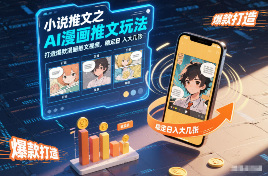 小说推文之AI漫画推文玩法，打造爆款漫画推文视频，稳定日入大几张-卿云社