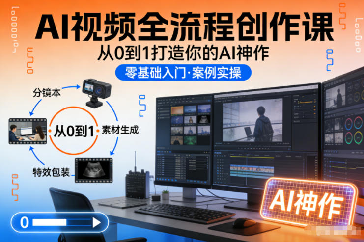 AI视频全流程创作课，从0到1打造你的AI神作-卿云社