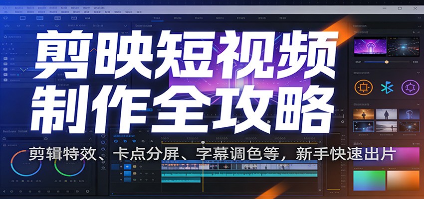 剪映短视频制作全攻略：剪辑特效、卡点分屏、字幕调色等，新手快速出片-卿云社