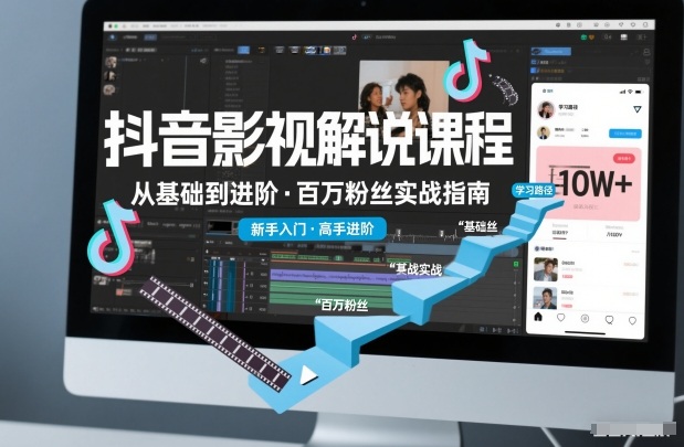抖音百万粉丝影视解说课程，基础到进阶课，适合新手和进阶学习-卿云社