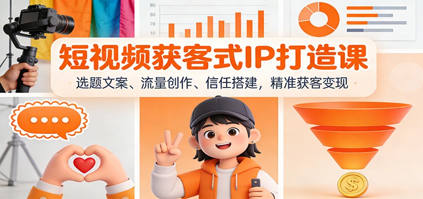 短视频获客式IP打造课：选题文案、流量创作、信任搭建，精准获客变现-卿云社