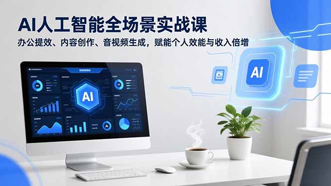 AI人工智能全场景实战课，办公提效、内容创作、音视频生成，赋能个人效能与收入倍增-卿云社