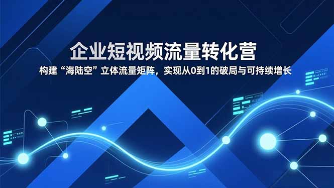 企业短视频流量转化营，构建“海陆空”立体流量矩阵，实现从0到1的破局与可持续增长-卿云社