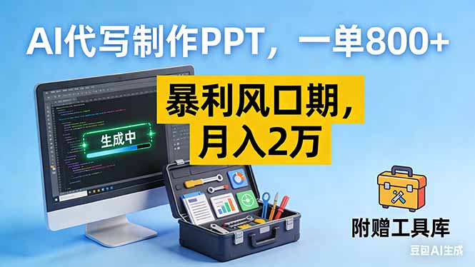 AI代写制作PPT，一单800+， 暴利风口期，月入2万【附工具】-卿云社