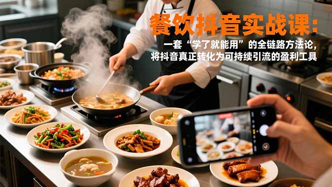 餐饮抖音实战课：一套“学了就能用”的全链路方法论，将抖音真正转化为可持续引流的盈利工具-卿云社