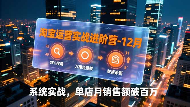 淘宝运营实战进阶营-12月：SEO搜索、万相台爆款、数据诊断，系统实战，单店月销售额破百万-卿云社
