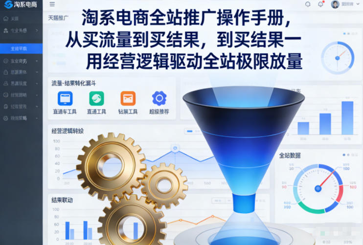 淘系电商全站推广操作手册，从买流量到买结果一用经营逻辑驱动全站极限放量-卿云社