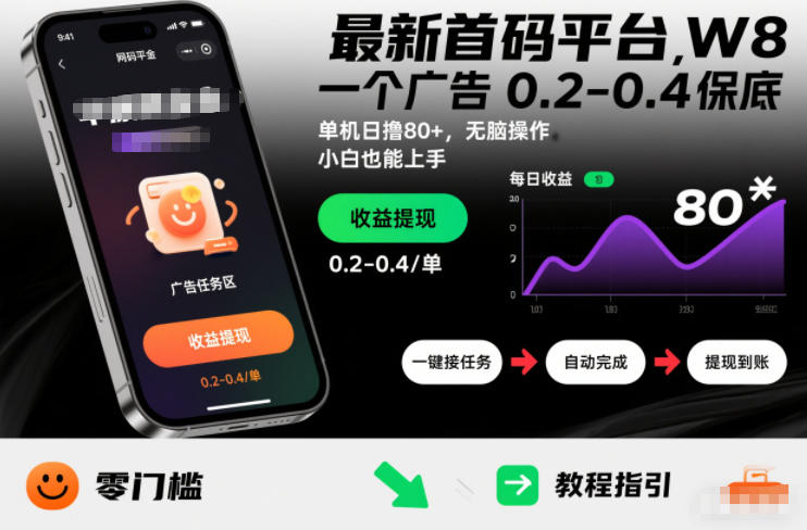 最新首码平台，一个广告 0.2-0.4 保底，单机日撸80+，可矩阵无脑操作，小白也能上手【揭秘】-卿云社