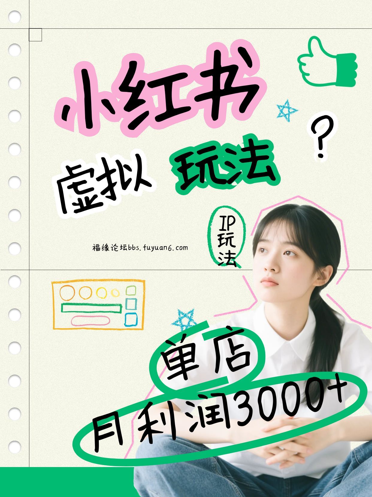 小红书虚拟玩法(铺货流和单品玩法)，单店月利润3000+，IP打法+原创商品(0违规)-卿云社
