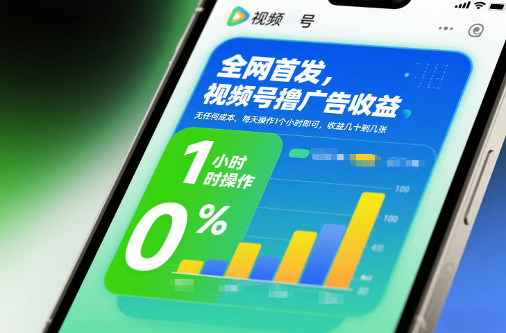 全网首发，视频号撸广告收益，无任何成本，每天操作1个小时即可，收益几十到几张-卿云社