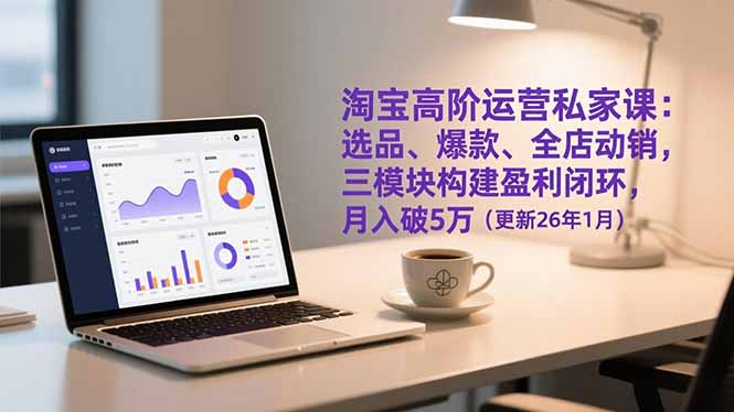淘宝高阶运营私家课：选品、爆款、全店动销，三模块构建盈利闭环，月入破5万(更新26年1月-卿云社