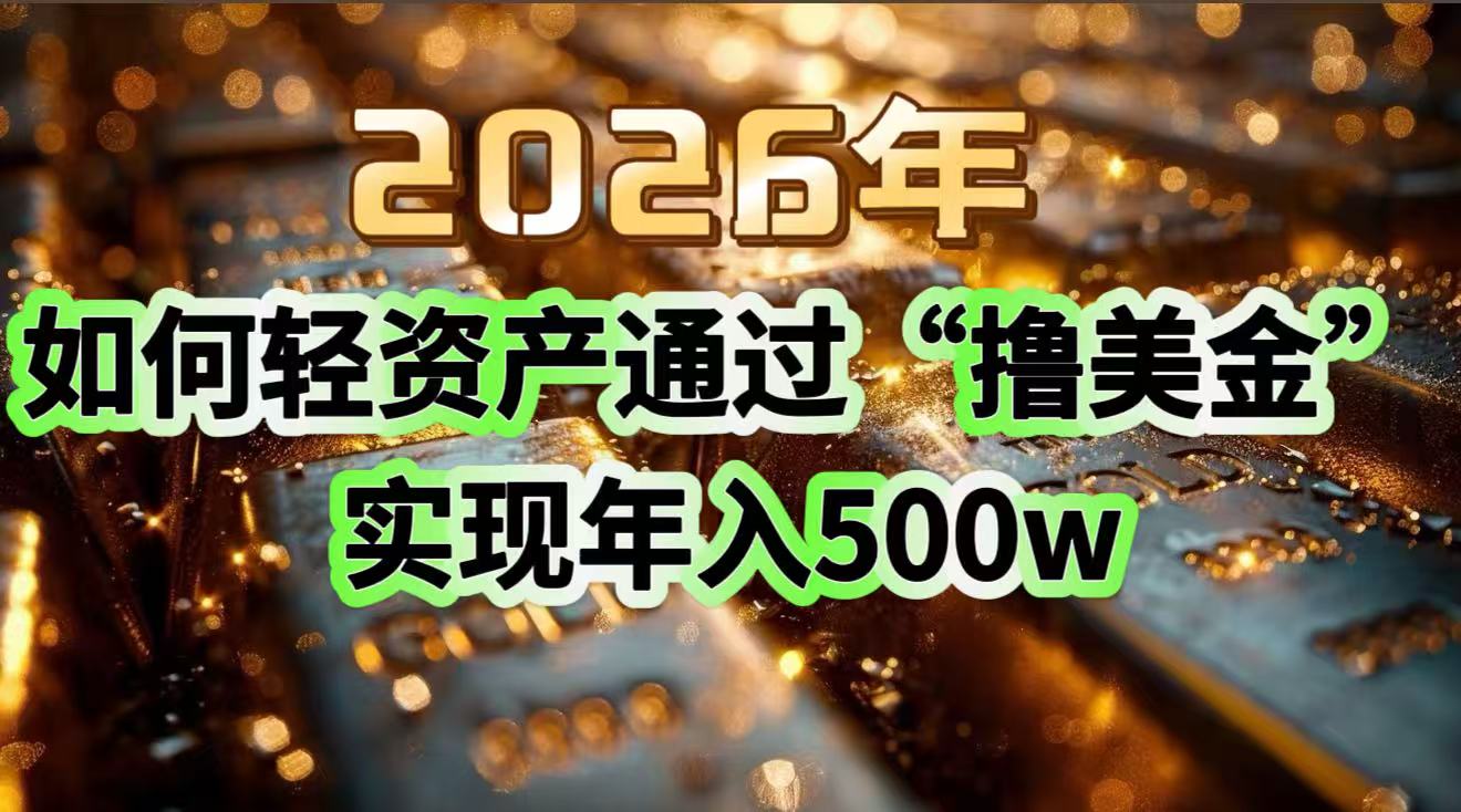 2026年如何轻资产通过“撸美金”实现年入500w-卿云社