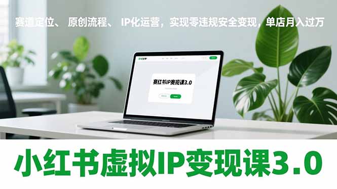 小红书虚拟IP变现课3.0，赛道定位、原创流程、IP化运营，实现零违规安全变现，单店月入过万-卿云社