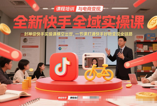 全新快手全域实操课，封神级快手实操课横空出世，一节课打通快手好物变现全链路-卿云社