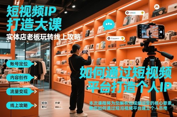 短视频ip打造大课，实体店老板玩转线上攻略-卿云社