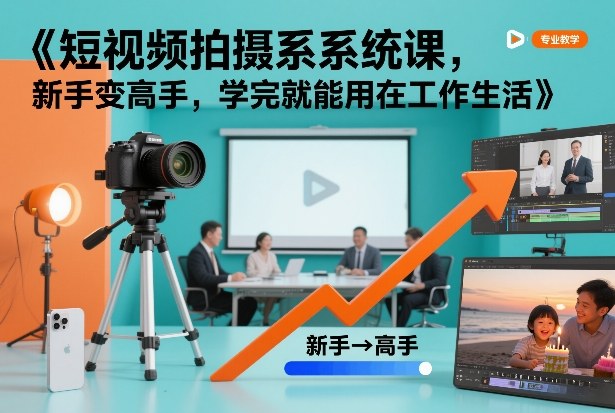 短视频拍摄系统课，新手变高手，学完就能用在工作生活-卿云社