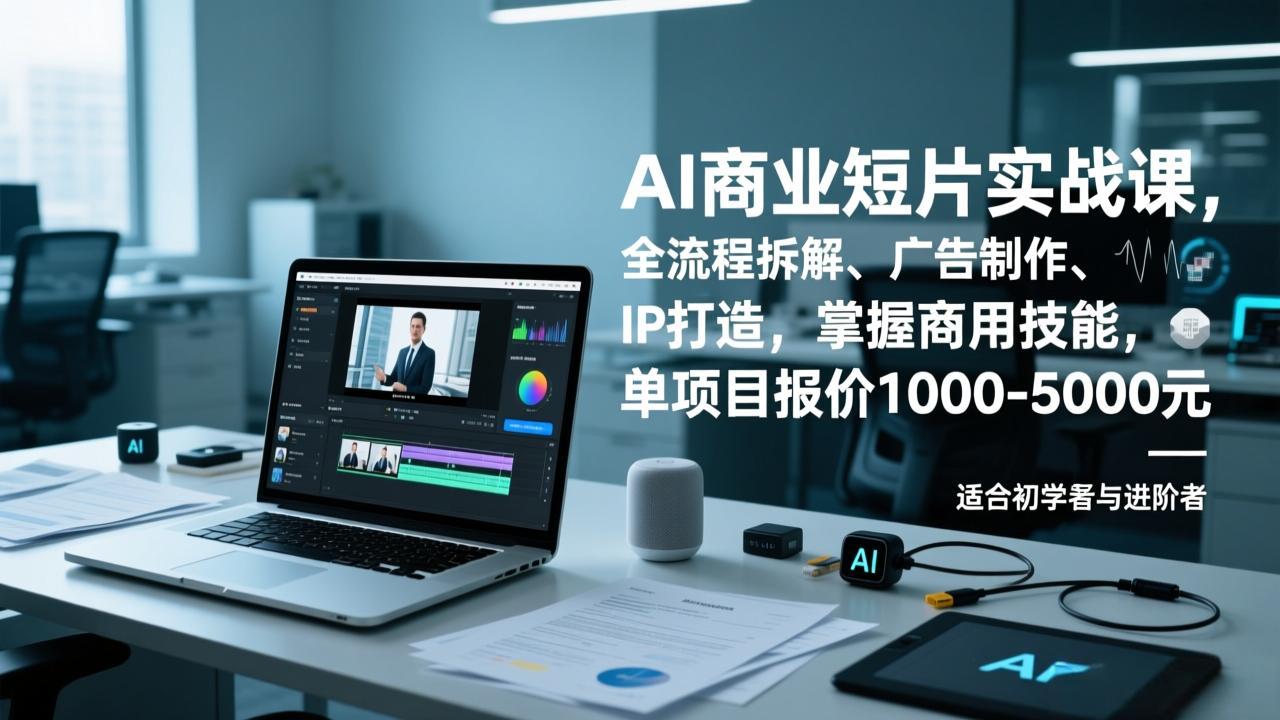 AI商业短片实战课，全流程拆解、广告制作、IP打造，掌握商用技能，单项目报价1000-5000元-卿云社