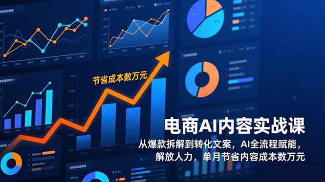 电商AI内容实战课，从爆款拆解到转化文案，AI全流程赋能，解放人力，单月节省内容成本数万元-卿云社