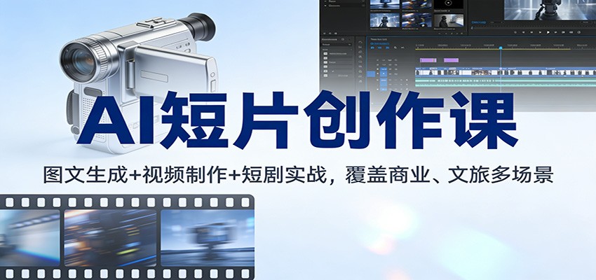 AI短片创作课：图文生成+ 视频制作+短剧实战，覆盖商业、 文旅多场景-卿云社