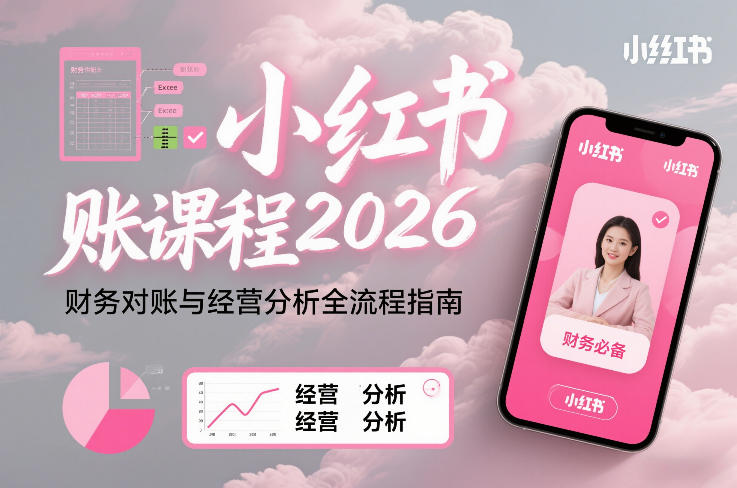 小红书对账课程2026，财务对账与经营分析全流程指南-卿云社