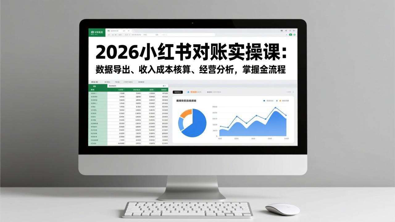 2026小红书对账实操课：数据导出、收入成本核算、经营分析，掌握全流程-卿云社