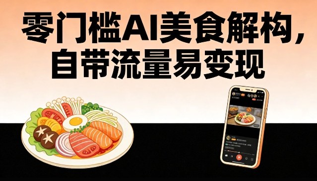 零门槛AI美食解构，自带流量易变现-卿云社