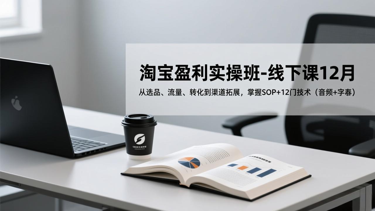 淘宝盈利实操班-线下课12月，从选品、流量、转化到渠道拓展，掌握SOP+12门技术(音频+字幕-卿云社