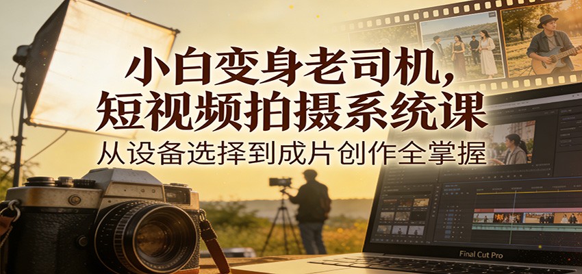小白变身老司机，短视频拍摄系统课，从设备选择到成片创作全掌握-卿云社