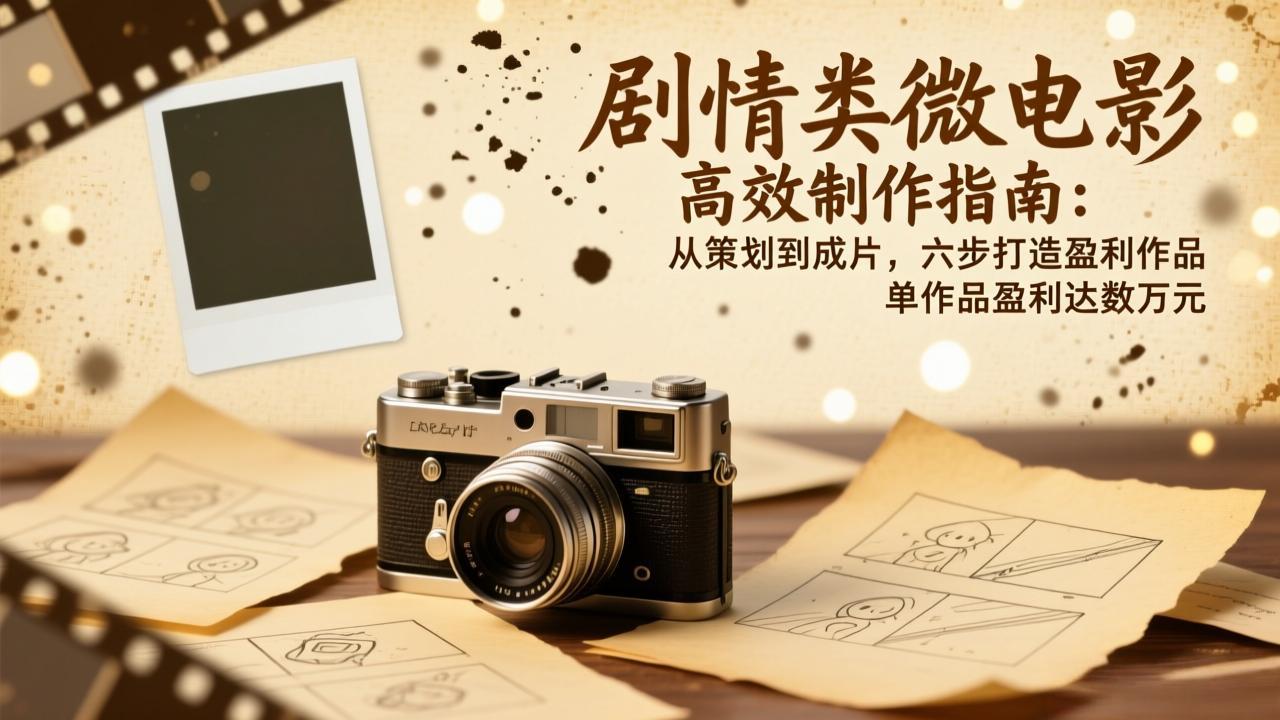 剧情类微电影高效制作指南：从策划到成片，六步打造盈利作品，单作品盈利达数万元-卿云社