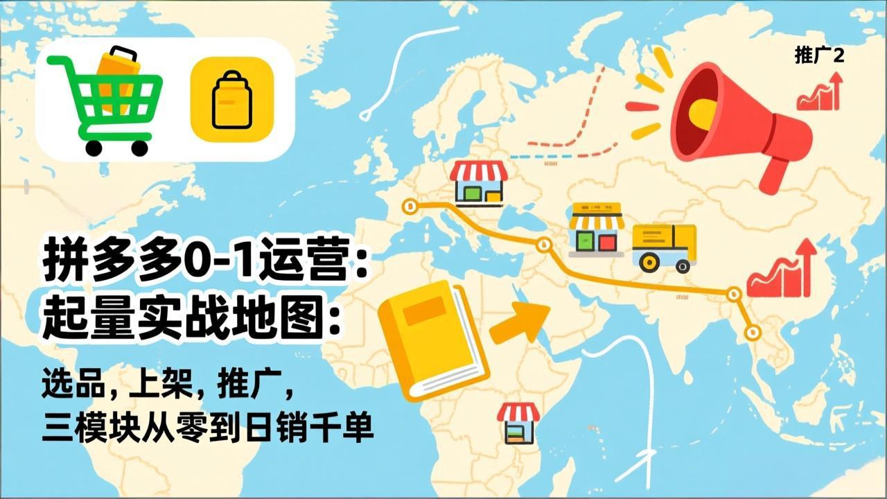 拼多多0-1运营：起量实战地图：选品，上架，推广，三模块从零到日销千单-卿云社