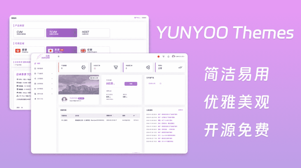 魔方财务系统 YUNYOO财务系统 新秀魔方收银系统 购物车+会员中心模板-卿云社