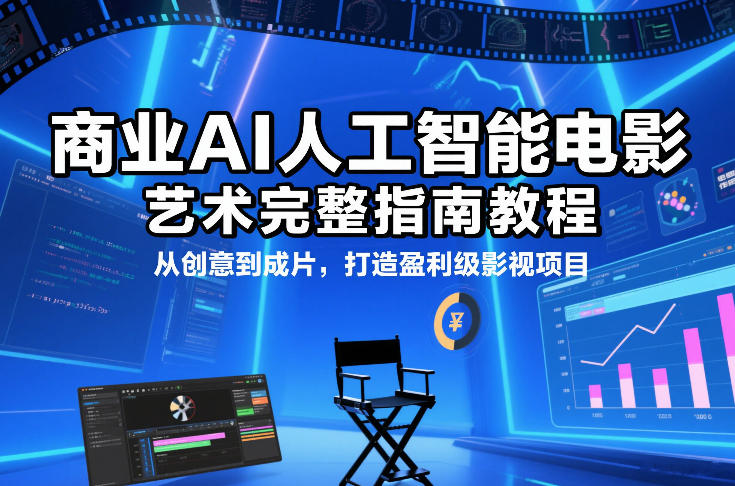商业AI人工智能电影制作的艺术完整指南教程，从创意到成片，打造盈利级影视项目-卿云社