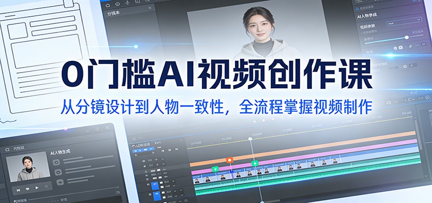 0门槛AI视频创作课：从分镜设计到人物一致性，全流程掌握视频制作-卿云社