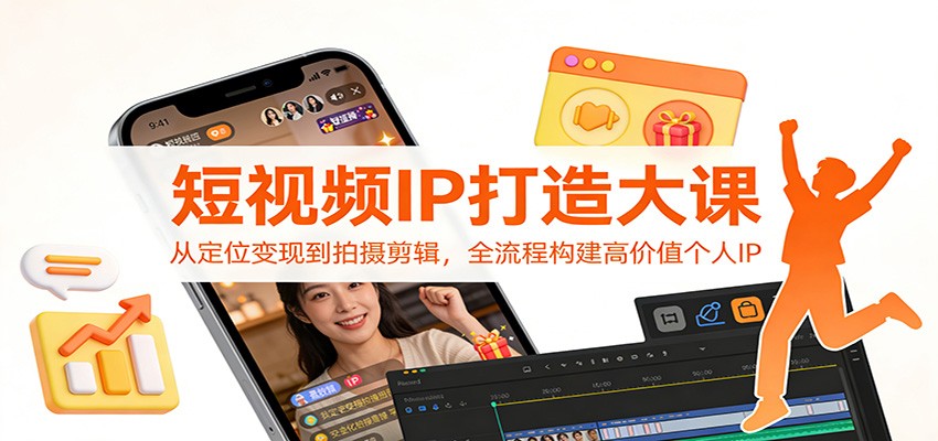 短视频IP打造大课：从定位变现到拍摄剪辑，全流程构建高价值个人IP-卿云社